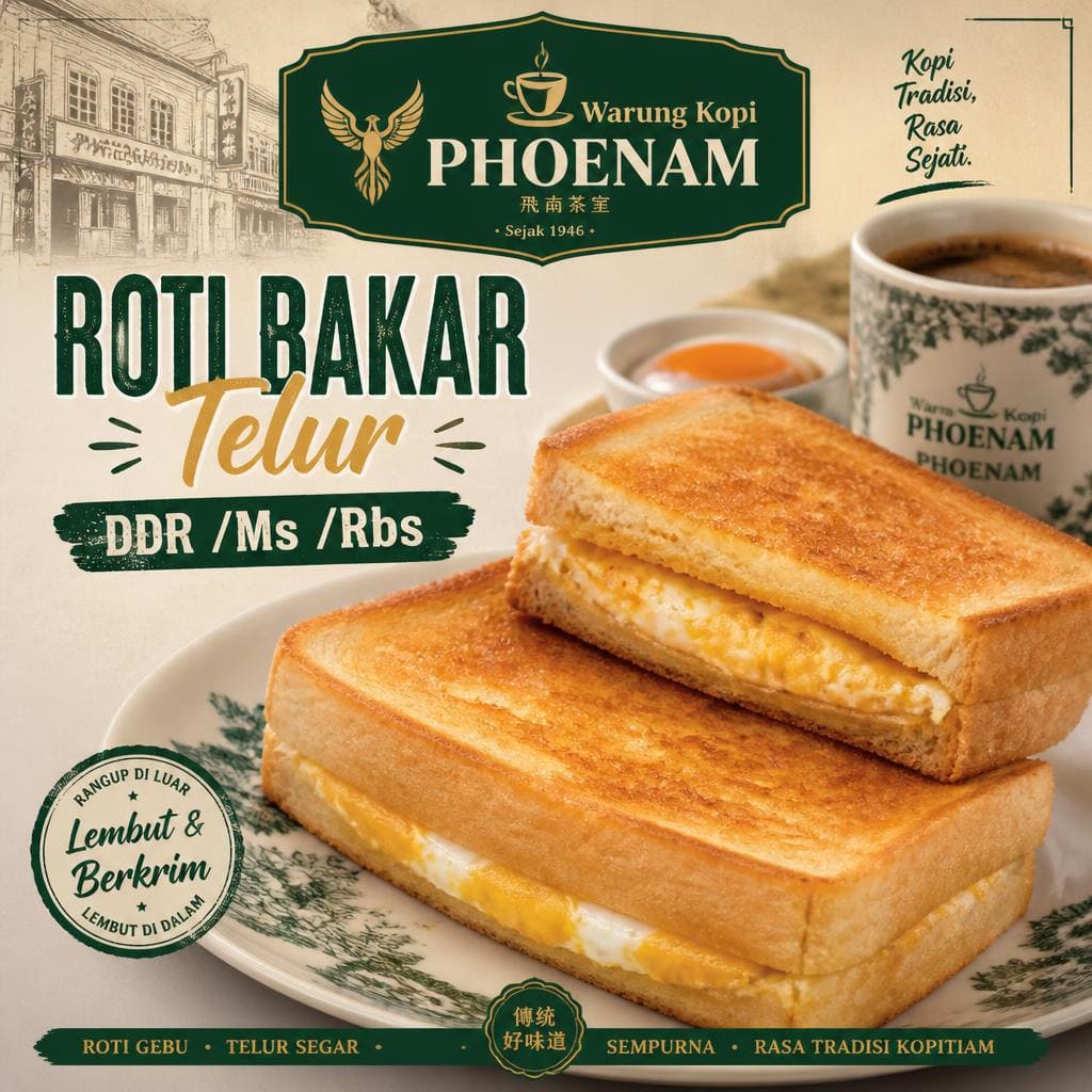 Roti Bakar Telur DDR Ms Rbs Warkop Phoenam